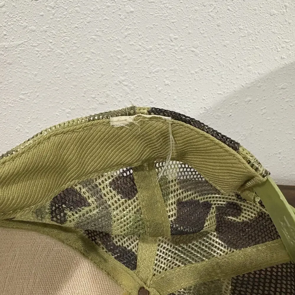 Vintage John‎ Deere Camo Hat Cap with Deer Logo Rope Southern Farm Supply Mesh